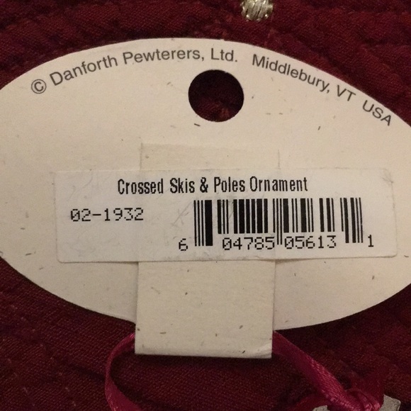 Danforth pewter crossed skis & pole ornament nwt - Picture 3 of 3